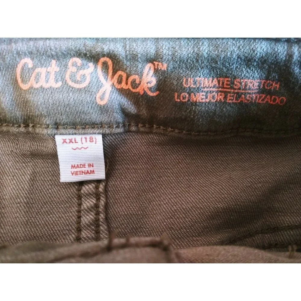 NWT Girls' Cat & Jack Midi Cargo‎ Jean Skirt Adjustable Waist SIZE XXL 18